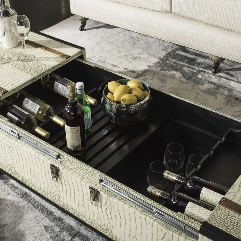 Hassan Coffee Table with Storage World Menagerie Color Cream